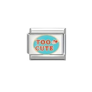 "Too Cute" ❤️ Charm for Italian Charm Bracelet‎ 9mm Stainless Steel